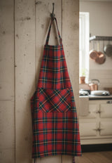 Tartan Apron with Large Front Pocket