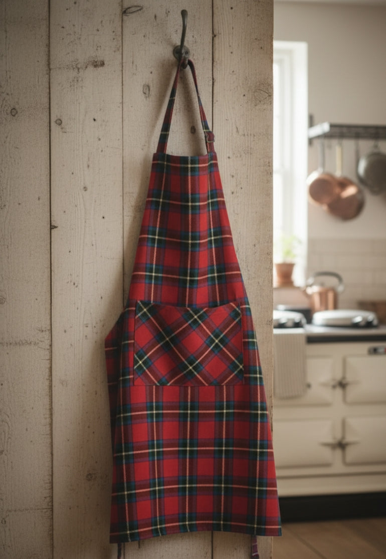 Tartan Apron with Large Front Pocket