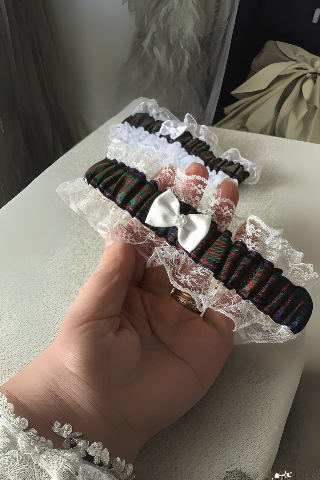 Borthwick Tartan Wedding Garters | Scottish Kilt Borthwick Tartan Wedding Garters | Scottish Kilt