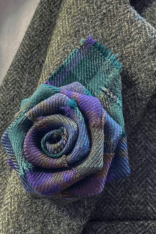 Buchanan Tartan Rose Brooch