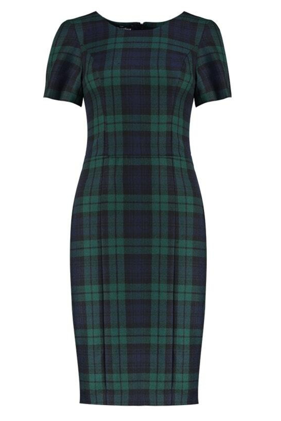 Tartan Shift Dress with Short Sleeve - back