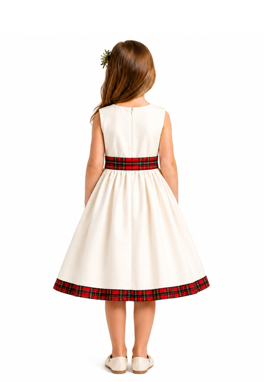 tartan bridesmaid dresses New Unique Designer Dress Gordon Tartan Ivory Heavy Duchess Satin Wedding Dress