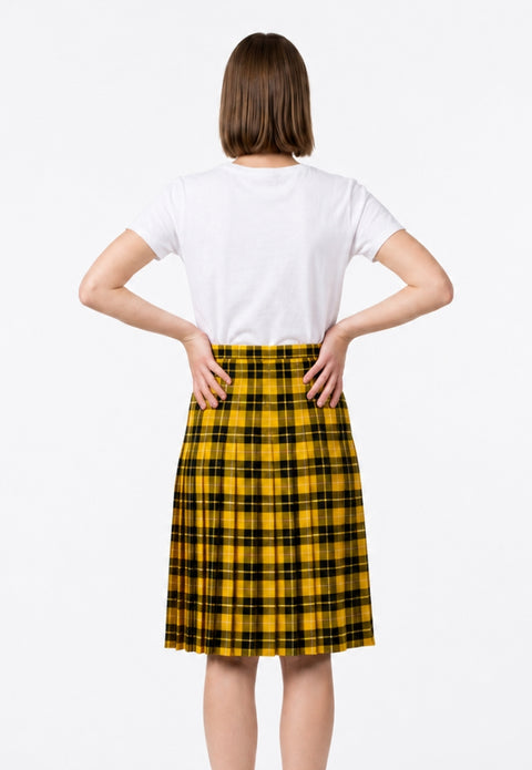 Tartan Full Pleat Skirt - Back View