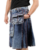 Voyager's Denim Kilt with pockets