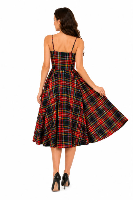Women's Plaid Midi Dress