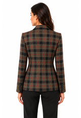 Women's Tartan Jacket 2 Button Fastening