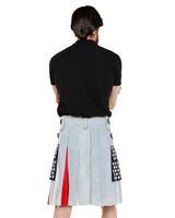 Back look All-American Denim Kilt