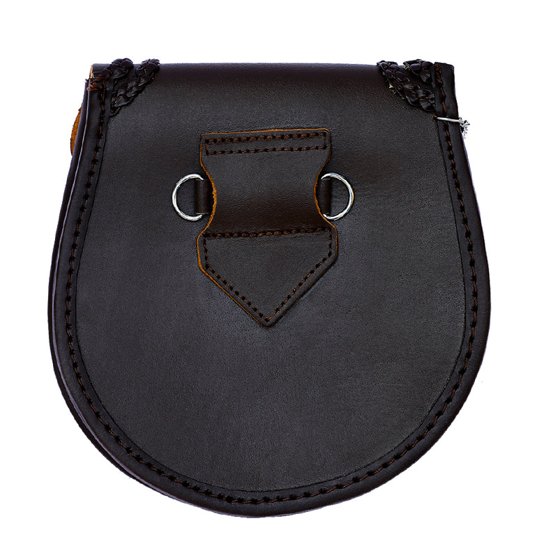 Brown Leather Braided Pin Lock Sporran – Scottish Kilt
