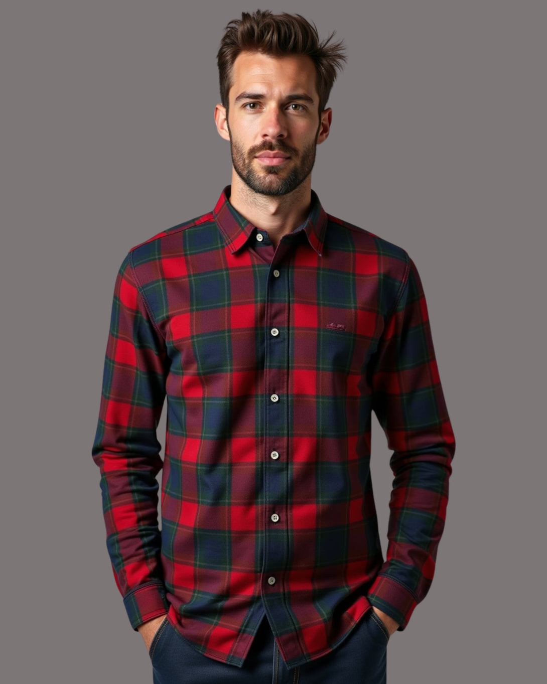 Plaid Long Sleeve Button Shirt