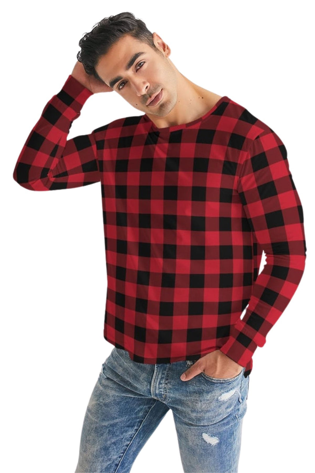 Round Neck Full Sleeve Tartan Polo Shirt