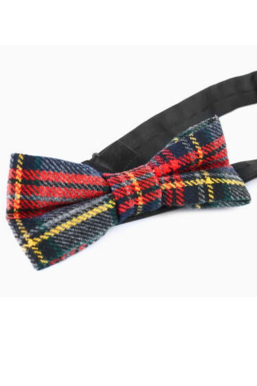 brown tartan bow tie