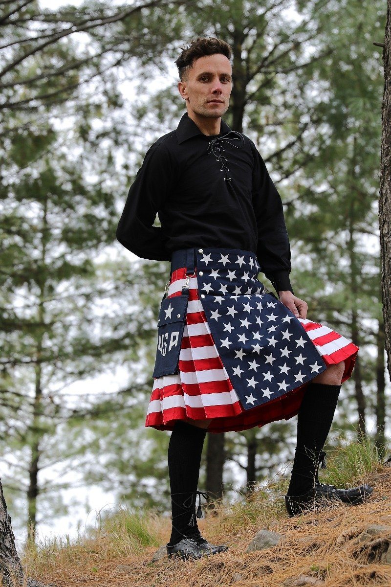 USA Flag Kilt - Right Side View