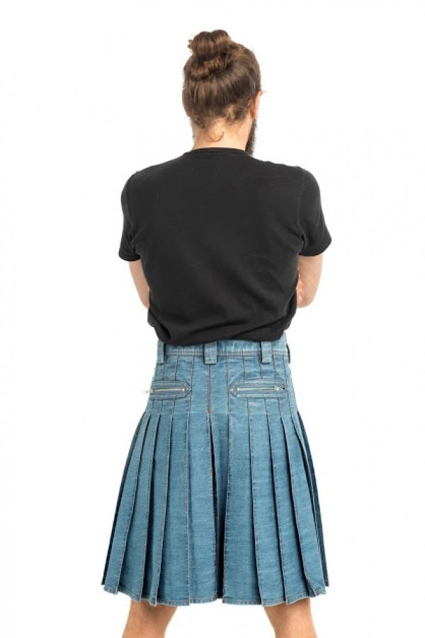 Blue Denim Kilt BACK VIEW