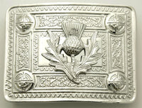 Celtic Knot With Thistle Mount Buckle For Kilt Belt