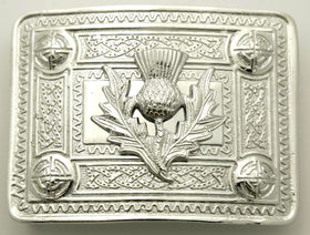 Celtic Knot With Thistle Mount Buckle For Kilt Belt