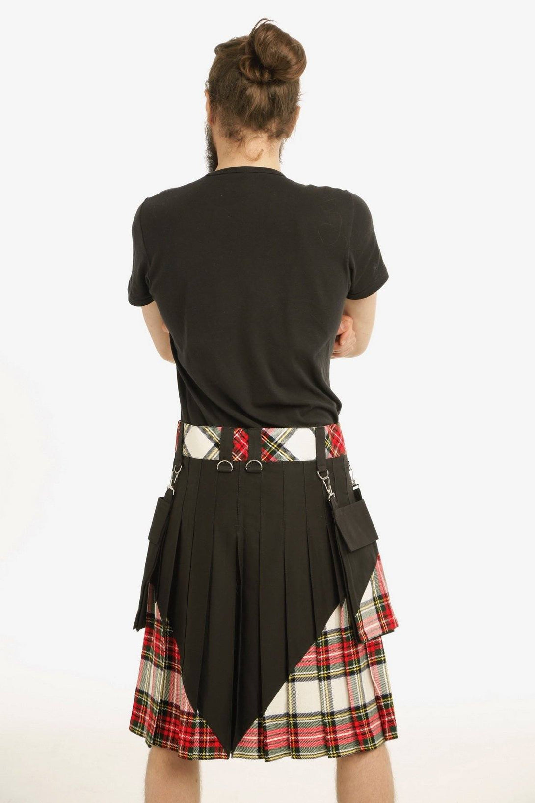 Classic Style Stewart Tartan Hybrid Kilt - Back Side View