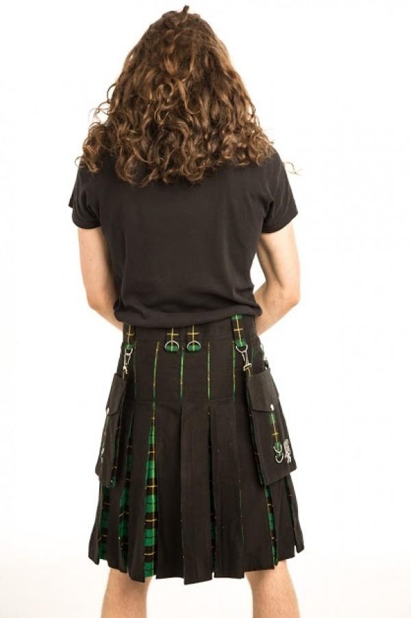 DELUXE HYBRID KILT In Black - Back Side View