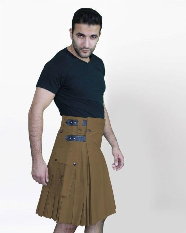 Deluxe Kilt For Royal Men In Brown