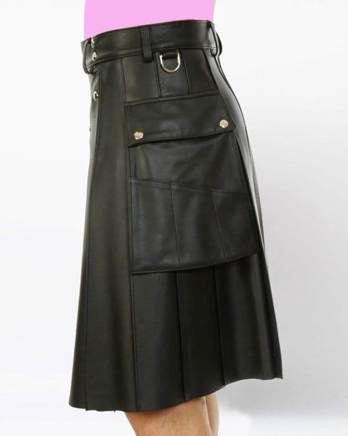 Deluxe Leather Kilt With Stylish Pockets - Stylish Leather Kilt ...