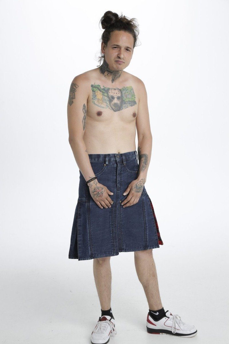  Denim Tartan Hybrid Pant Kilt for Sale