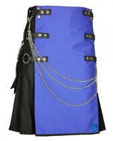 Multi Color Apron Kilt In Blue Front
