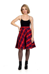 Plaid A-Line Midi Skirt - full view