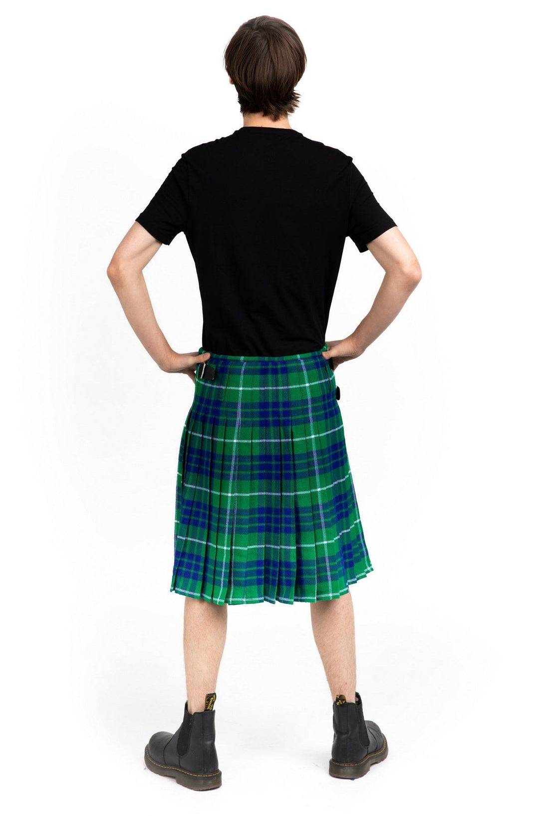 Hamilton Green Hunting Tartan Kilt - Back side view