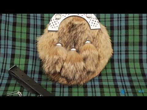Brown Fox Fur Sporran With Antique Finish Cantle - Video