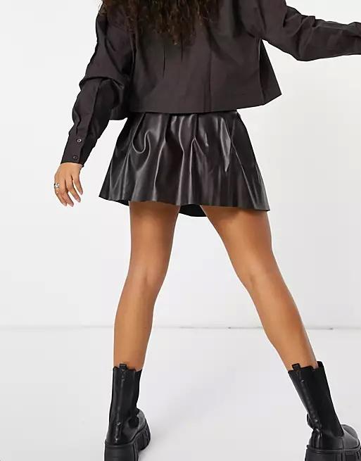 Leather Skirt | Shop Pleated Leather Mini Skirt – Scottish Kilt
