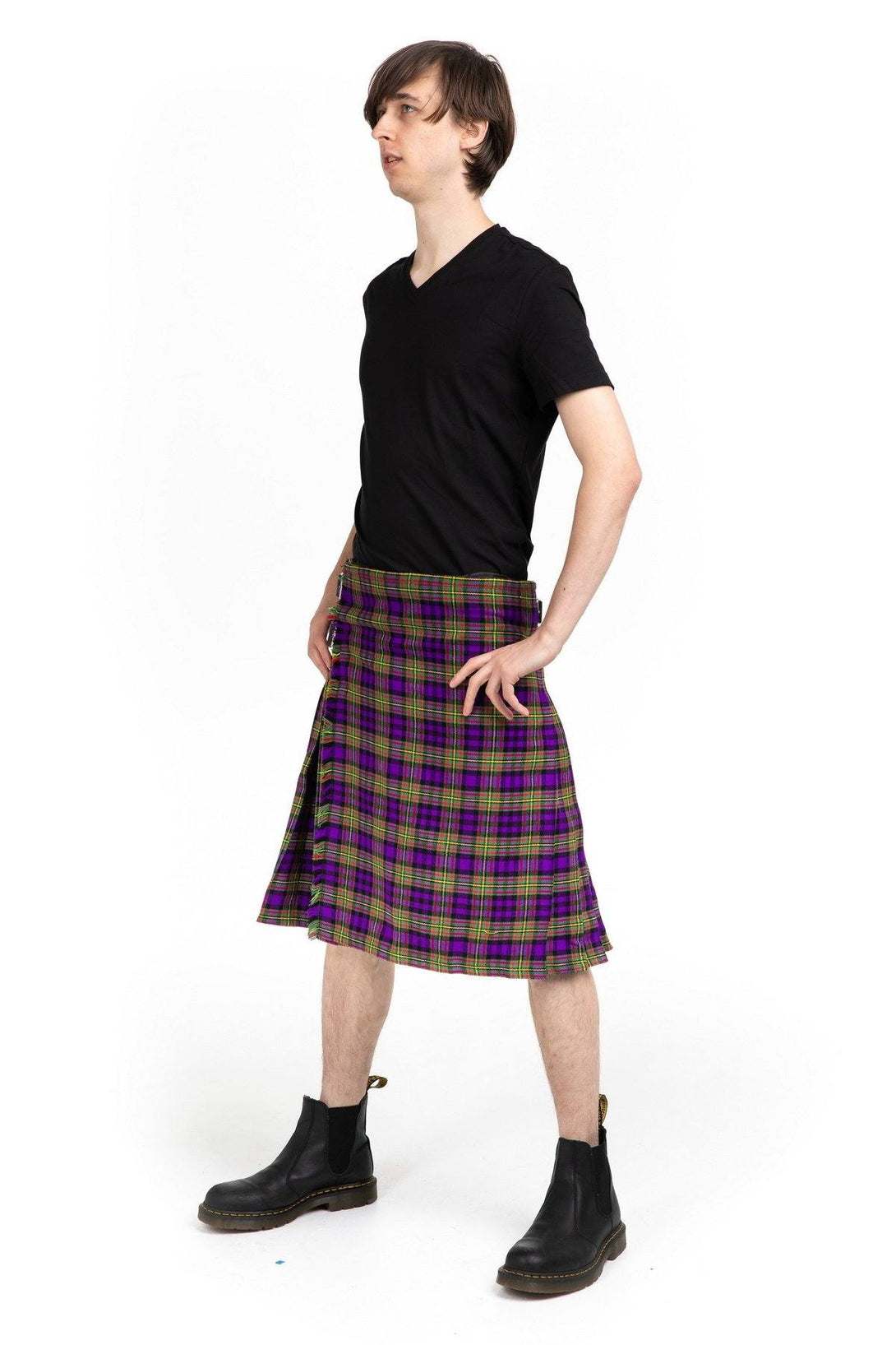 Clan Maclellan Tartan Kilt - side view 