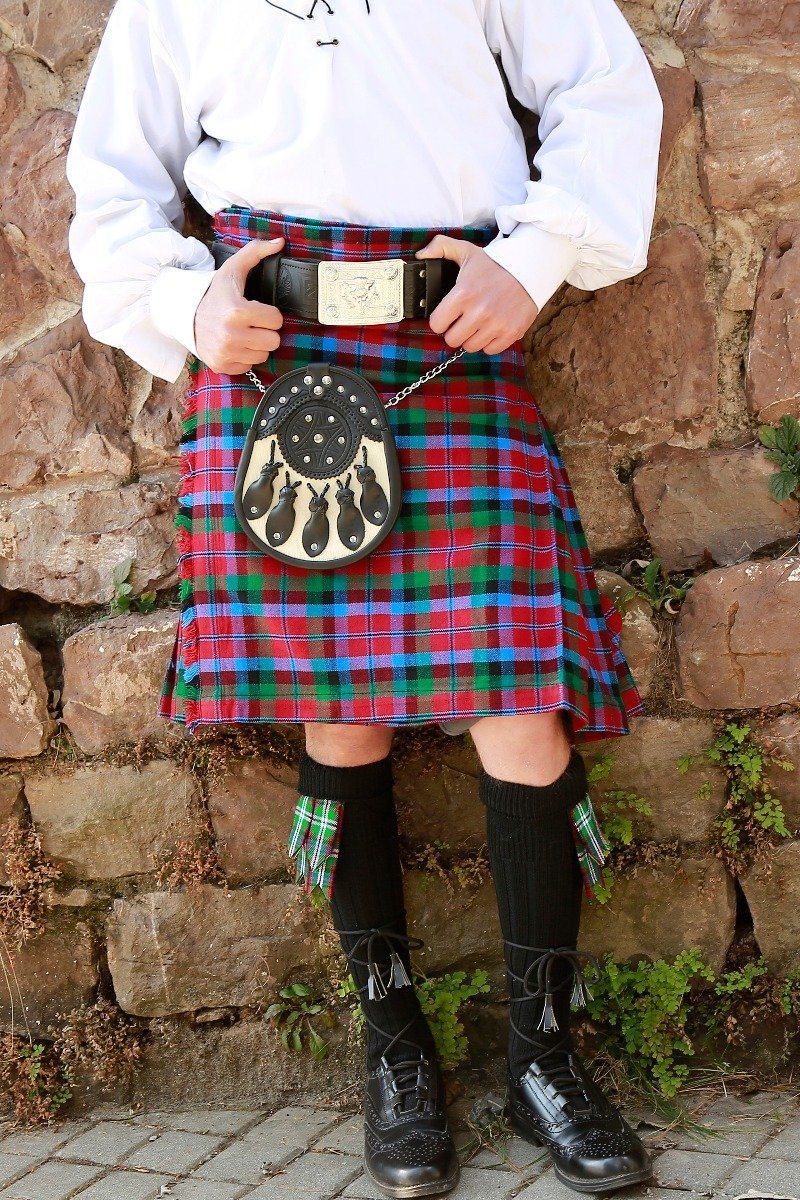 MacNaughton Tartan Kilt - front side view