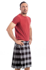 Menzies Dress Dance Black & White Tartan - Side View