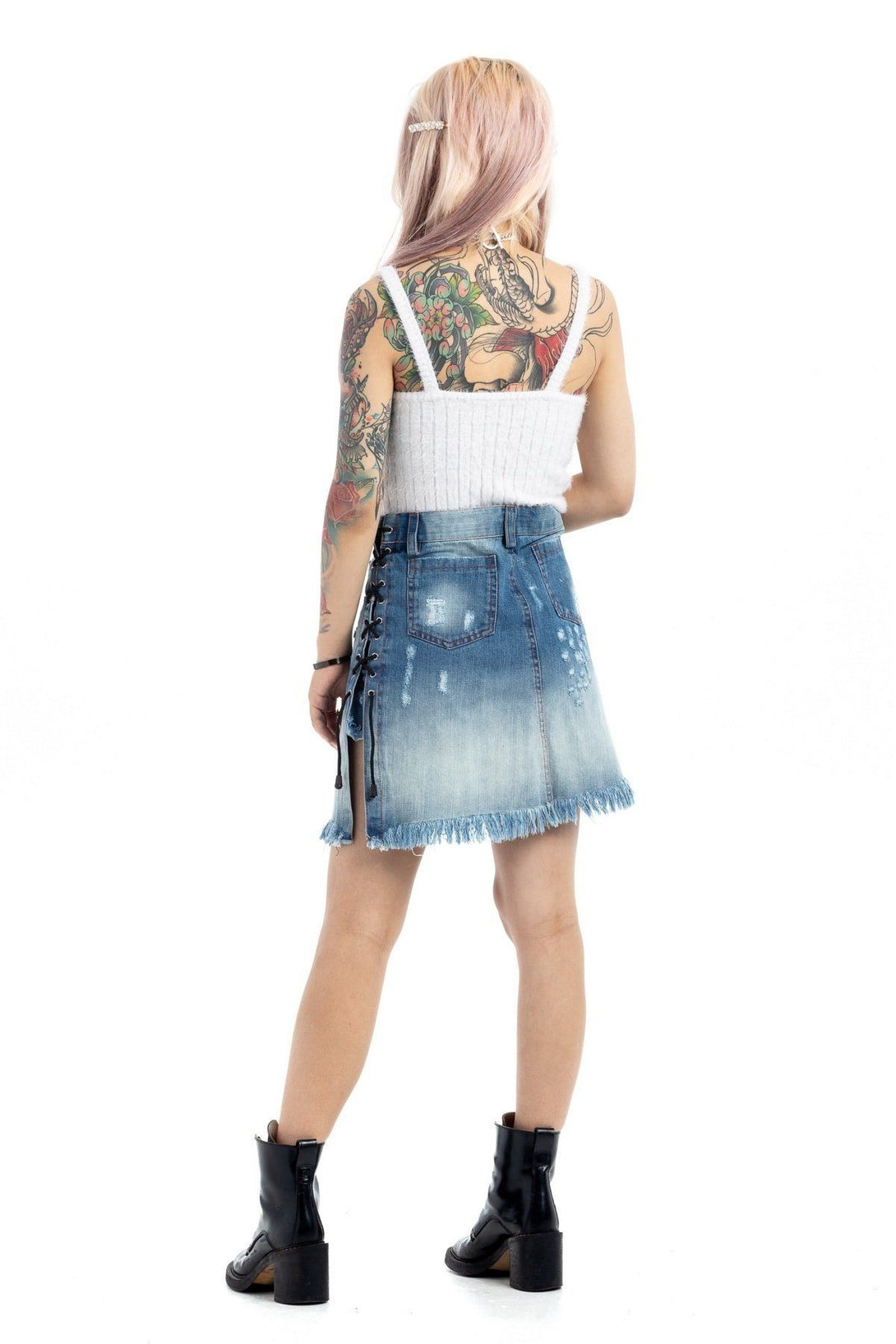 uy MINI BLUE DENIM KILT