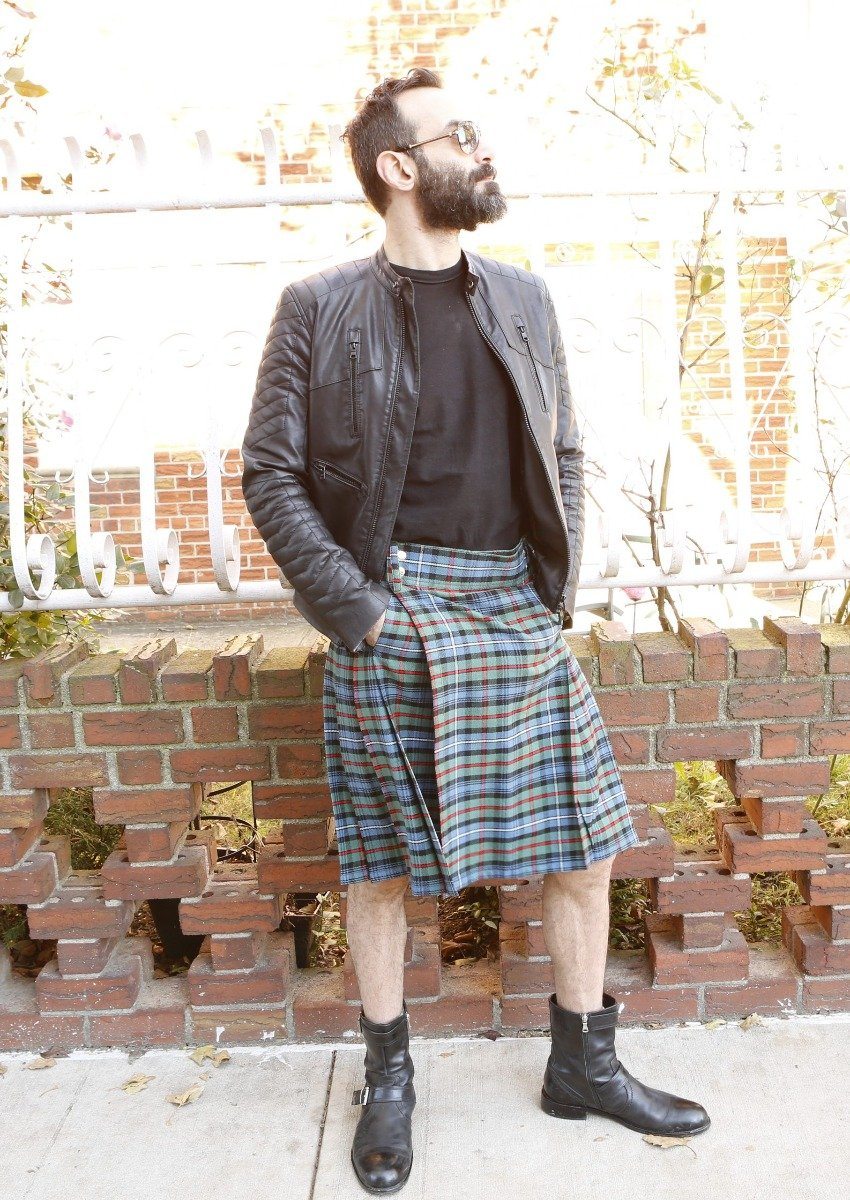 Stylish Modern Tartan kilt with Slash Pockets