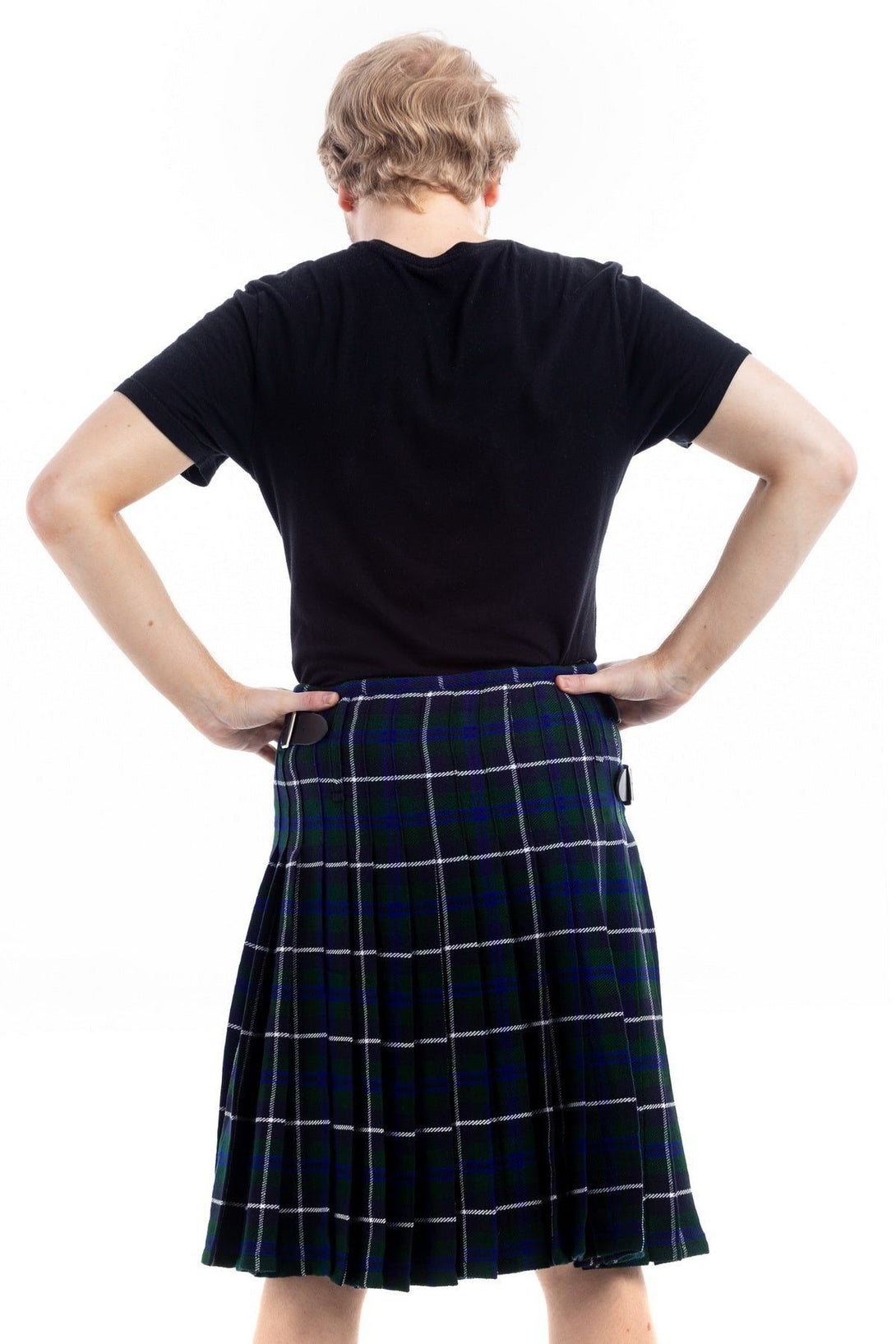 Douglas Green Tartan Kilt - Back side view