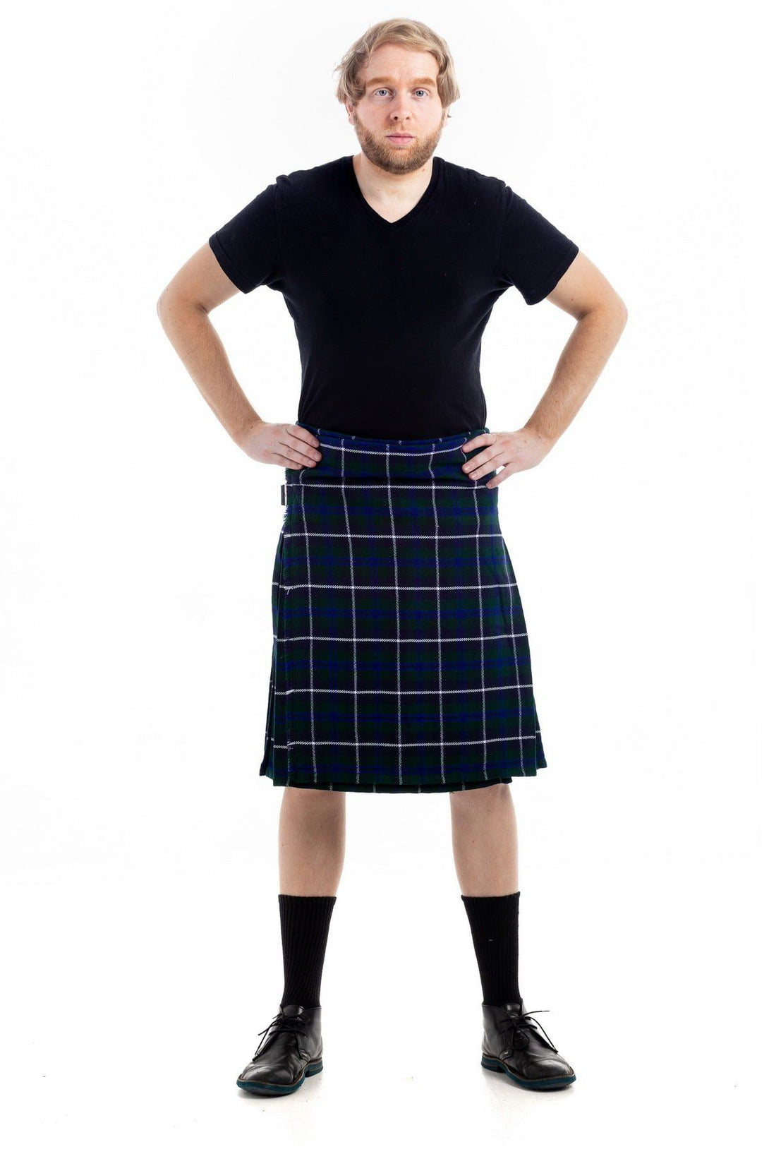 Douglas Green Tartan Kilt - Front