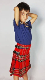 Stewart baby Plaid Kilt - side belt view