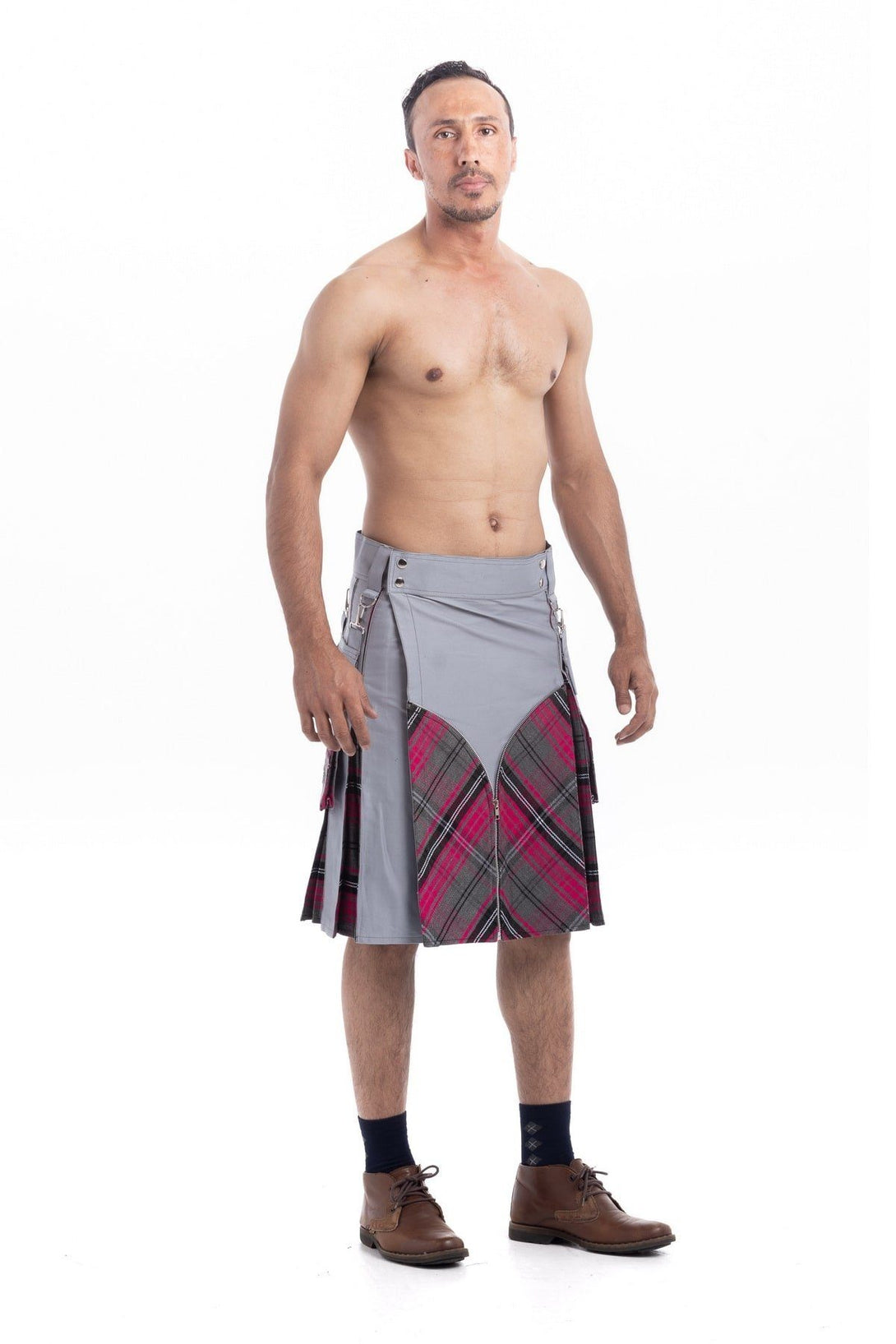 Tartan Hybrid Kilt with Detachable Pockets - Right Side View