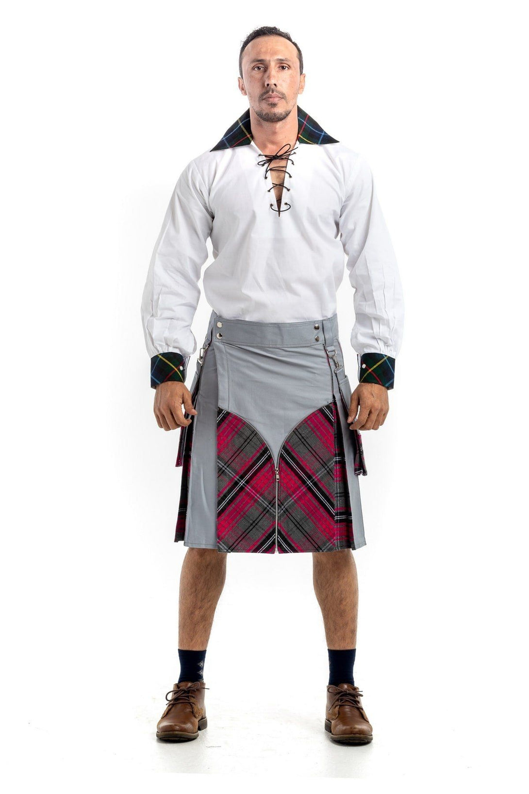 TARTAN HYBRID KILT WITH DETACHABLE POCKETS 