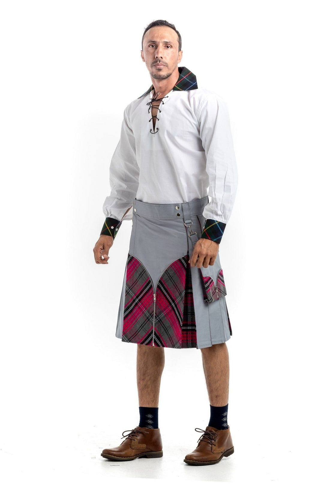 Tartan Hybrid Kilt with Detachable Pockets For Sale