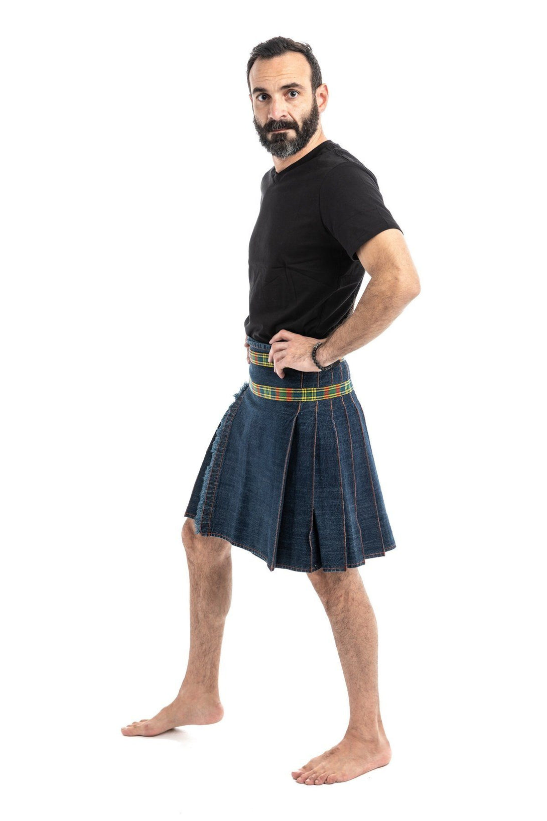 Denim Tartan Kilt