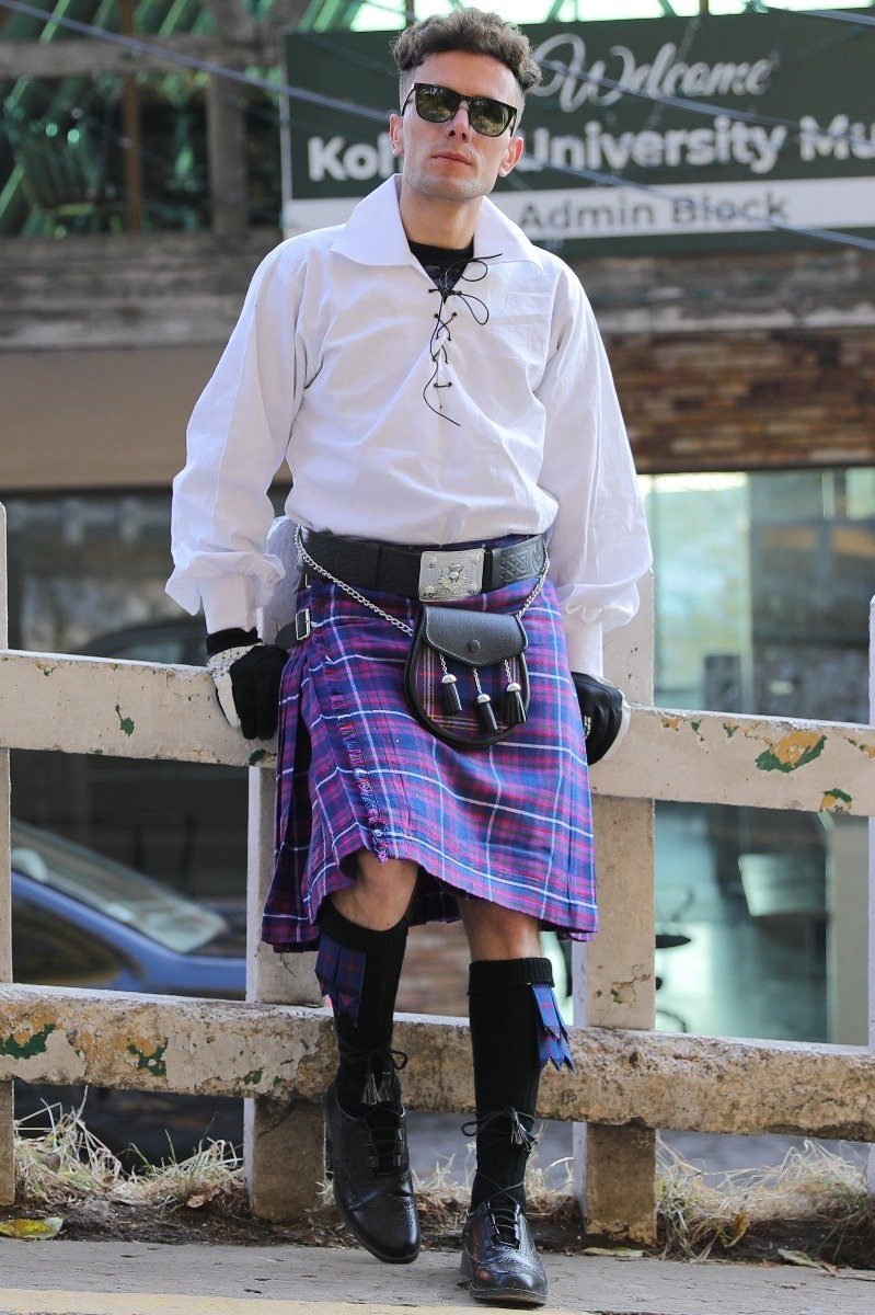 Purple kilt sales