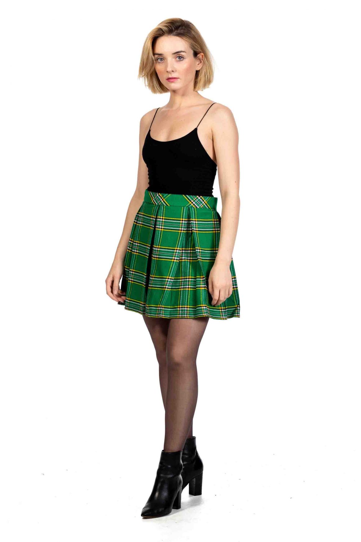 tartan pleated skirt