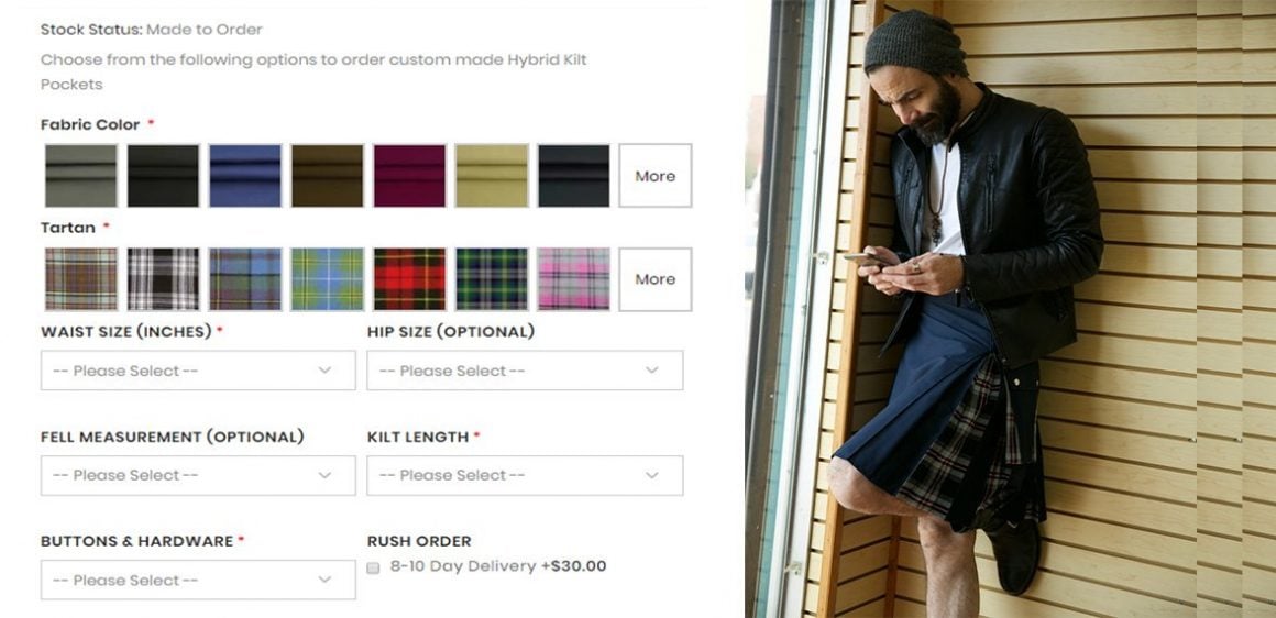 Custom Made Hybrid Kilts